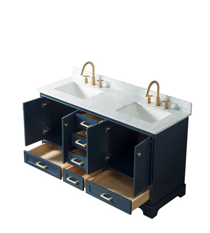 Image of 60" Solid Wood Sink Vanity Without Faucet