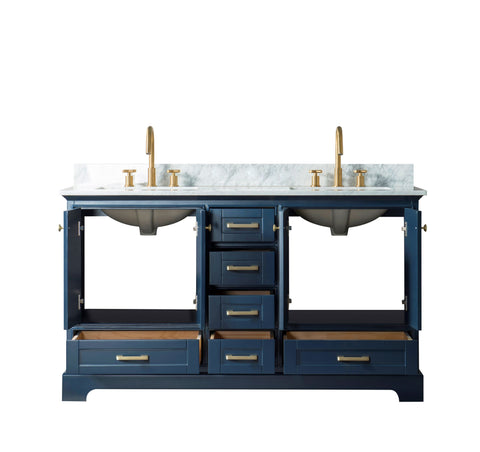 Image of 60" Solid Wood Sink Vanity Without Faucet