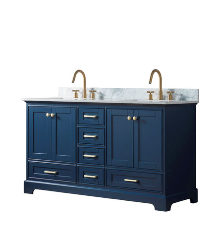 Image of 60" Solid Wood Sink Vanity Without Faucet