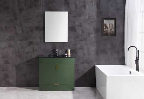 Image of 36" Vogue Green Bathroom Vanity - Pvc