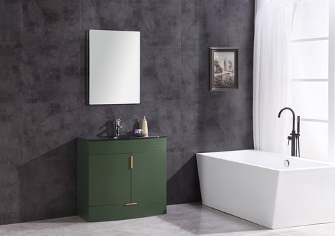 Image of 36" Vogue Green Bathroom Vanity - Pvc