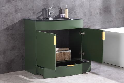 Image of 36" Vogue Green Bathroom Vanity - Pvc