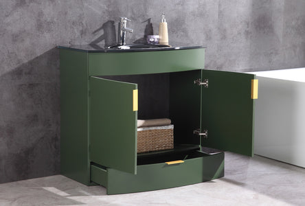 36" Vogue Green Bathroom Vanity - Pvc