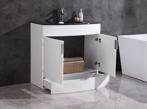 Image of 36" White Bathroom Vanity - Pvc