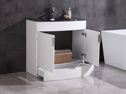 36" White Bathroom Vanity - Pvc