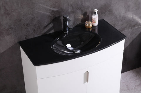 Image of 36" White Bathroom Vanity - Pvc