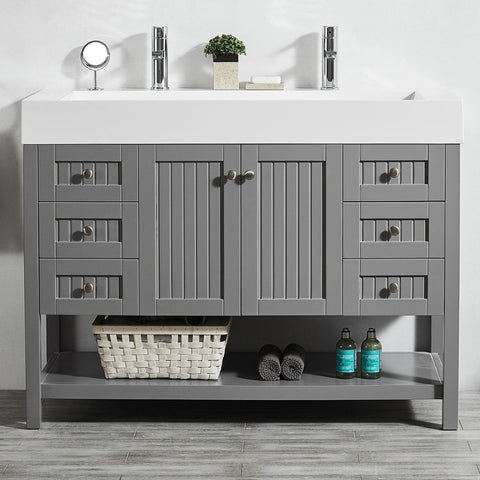 Image of Pavia 48” Single Vanity in Grey with Acrylic under-mount Sink Without Mirror