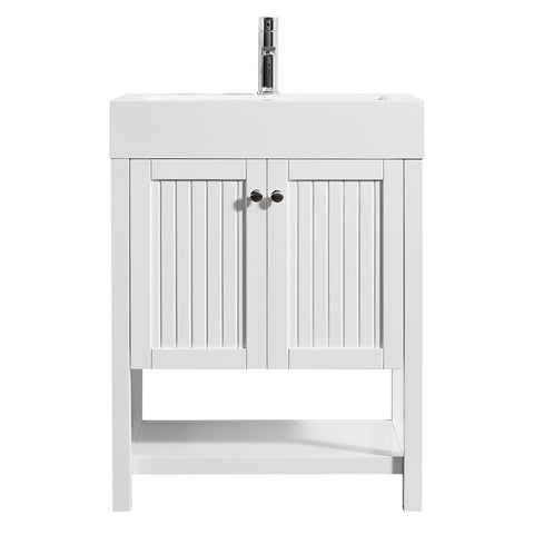 Image of Pavia 28” Single Vanity in White with Acrylic under-mount Sink Without Mirror