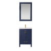 Gela 24" Vanity in Royal Blue with White Drop-In Ceramic Basin With Mirror