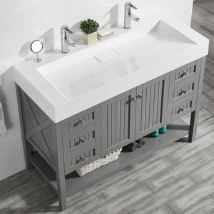 Pavia 48” Single Vanity in Grey with Acrylic under-mount Sink Without Mirror