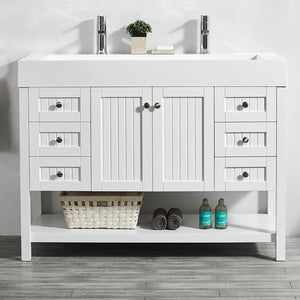 Pavia 48” Single Vanity in White with Acrylic under-mount Sink Without Mirror