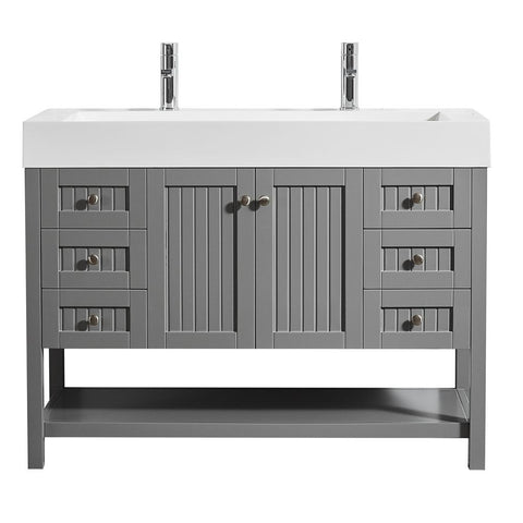 Image of Pavia 48” Single Vanity in Grey with Acrylic under-mount Sink Without Mirror