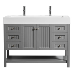 Pavia 48” Single Vanity in Grey with Acrylic under-mount Sink Without Mirror