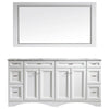 Naples 72" Vanity in White with Carrara White Marble Countertop With Mirror