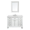 Charlotte 60" Vanity in Finnish Green with Carrara White Composite Stone Countertop With Mirror