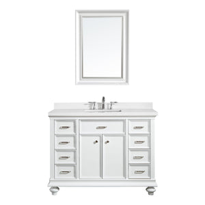 Charlotte 60" Vanity in Finnish Green with Carrara White Composite Stone Countertop With Mirror