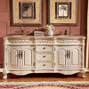 Silkroad Exclusive  72-inch Crema Marfil Marble Top Double Sink Bathroom Vanity - ZY-0250-CM-UWC-72